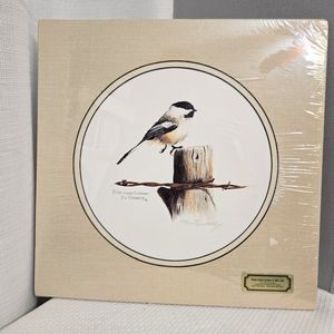 Signed R. E. Kirchberg Print Watercolor Round Double Matte Wall Art